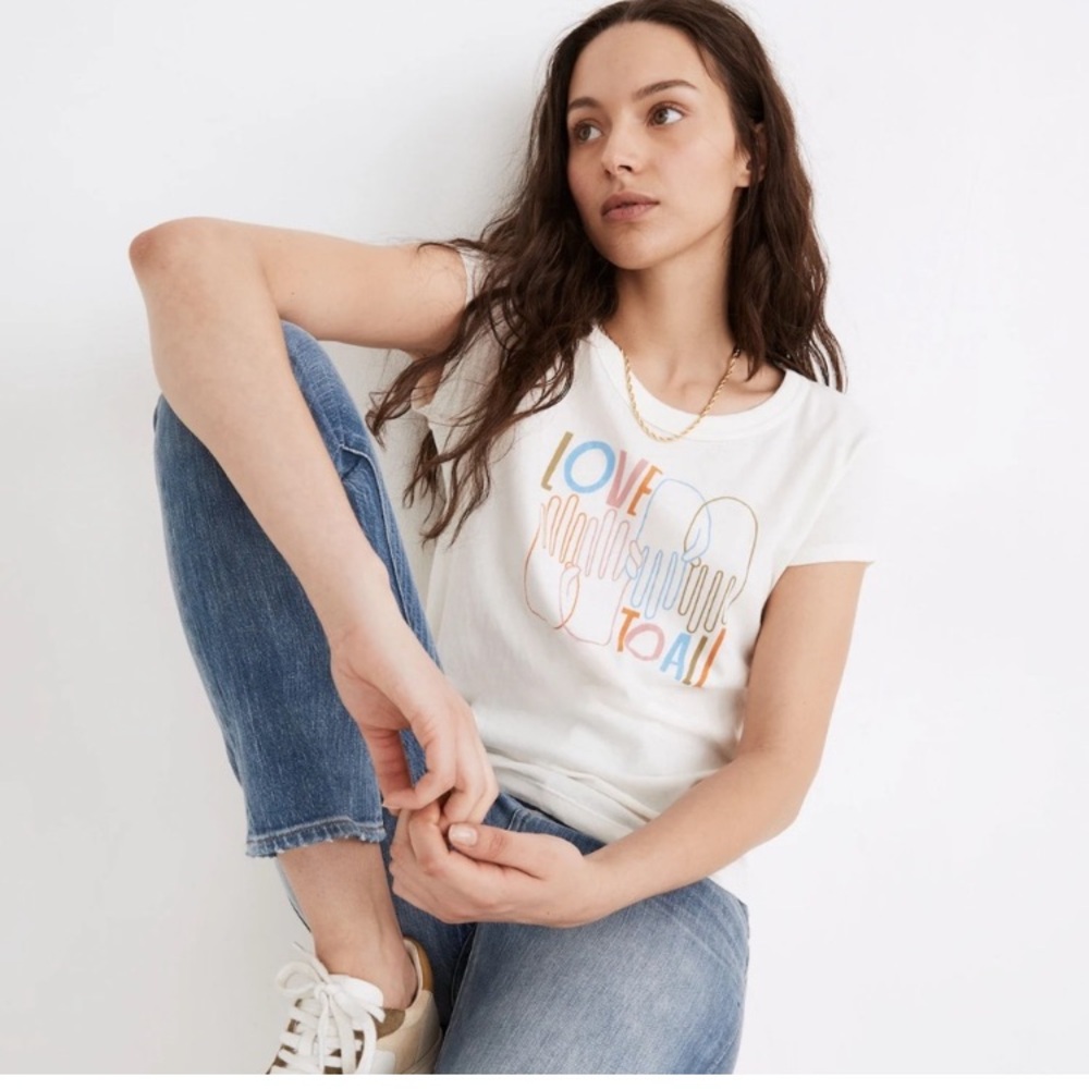Madewell x Lisa Condon‘ Love to All’ Pride Perfect  Vintage Tee Size Small